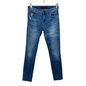 J Brand 811 Mid Rise Skinny Stretch in Icon Blue, Distressed, Women's Size 26